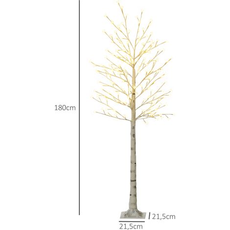 Arbre Lumineux LED 180 cm 180 LEDs Blanc Chaud, Cerisier Artificiel, Intérieur Extérieur, Blanc (1/3)