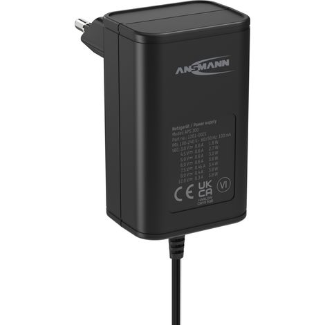ANSMANN Universal Netzteil 3-12v max. 3.6w DC inkl. 7 Stecker (1/5)