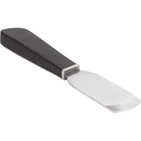 Couteau à cuir avec lame en acier inoxydable et manche en bois, couteau à éplucher rond et plat pour le bricolage, outil à main