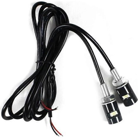 Lot de 2 ampoules LED 12V 1W pour plaque d'immatriculation de voiture/moto-Black (1/3)