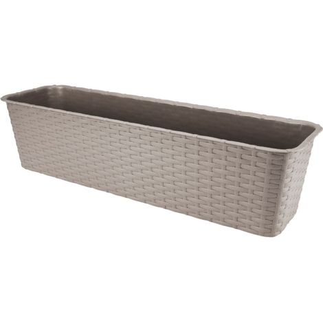 Elegante vaso da fiori con motivo a rattan, 60 cm, color caramello (1/3)