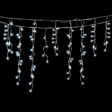 TolleTour 5M Tenda di Natale LED Stringa 200LEDs Luce di Natale Tenda Finestra Decorazione Natale Matrimonio Compleanno Casa Patio Bianco Fresco