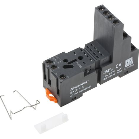 Prise femelle à montage sur rail DIN 14 contacts, Rail DIN, 300V, pour Relais à 14 broches RKE et RKF de RS PRO ( Prix pour 1 ) (1/2)