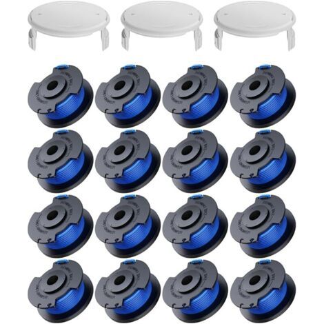 Pair 19 Pack Bobine Fil Coupe Bordure remplacements pour Ryobi One + AC14RL3A 18v 24v 40v Coupe Bordures, Bobine Ø 1,6mm, Longueur 3,3m (16 Fil Coupe Bordure,3 Couvercle) (1/5)