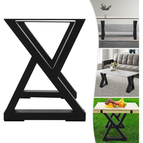 15.7" Coffee Table Legs Metal Desk Leg Set of 2 Heavy Duty Furniture Decor Black (1/5)