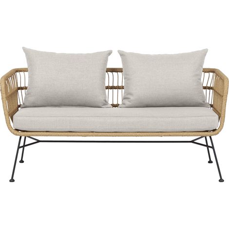 Nina Canapé de jardin 2 pers. Support d'assise inclus, beige. (1/4)