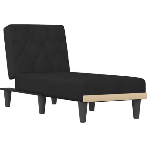 Chaise longue chaise longue para interior tres posiciones convertible en terciopelo negro DEC026217 (1/5)