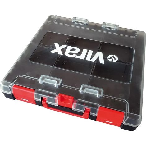 Virax – Mallette de rangement 888878 avec 6 compartiments amovibles – Couvercle translucide pour vue directe – Compatible Virabox (1/5)
