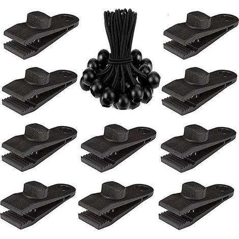 10 Clips Robustes Pour Bche De Tente Avec Tendeurs, Clips De Verrouillage Pour Fixer Des Bches, Auvents, Bches, Camping, Auvents De Caravane