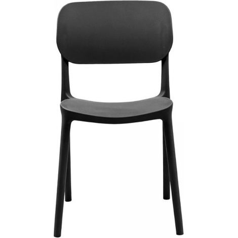 Set 4 Sedia in Polipropilene Loop Impilabili Grigio Scuro – Design Moderno e Leggero