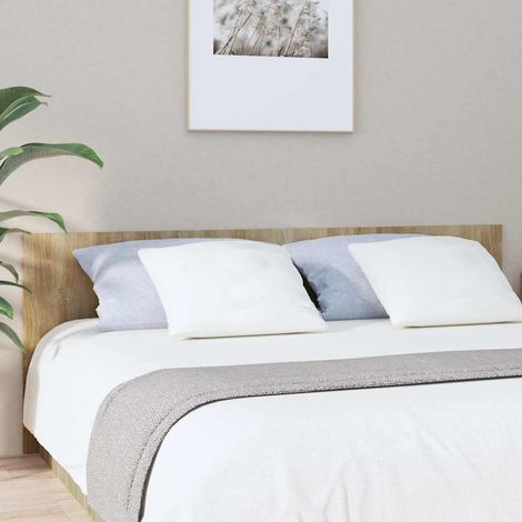 vidaXL Cabecero de cama madera contrachapada Sonoma 200x1,5x80 cm (1/5)