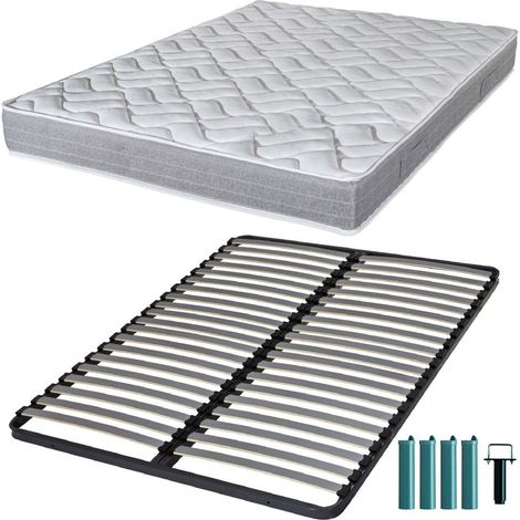 Matelas et sommier 120x190 Mousse - Maryland - Soutien ferme - Fabriqué en France (1/5)
