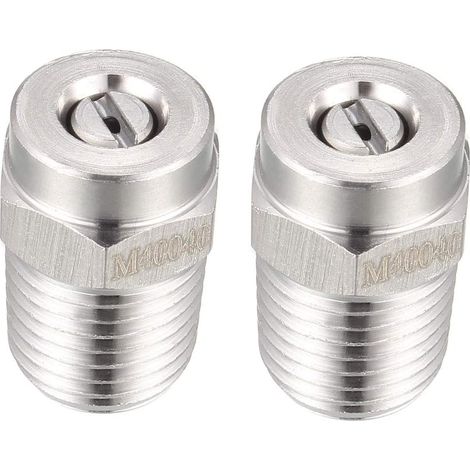 sourcing map 2pcs Buse de nettoyeur haute pression 1/4NPT (40 degrés, diamètre du trou 1,2 mm)