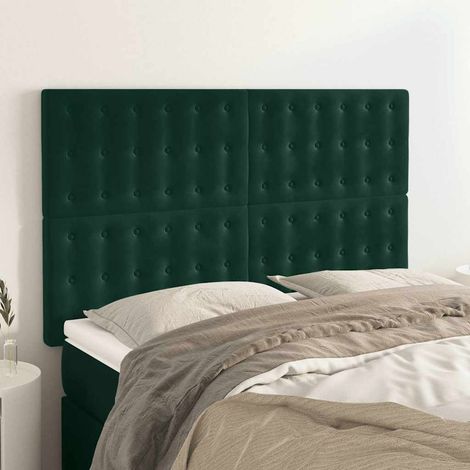 Tête de lit en velours vert foncé, hauteur réglable, 144 x 5 x 118/128 cm - PANGIVO (1/5)