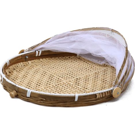 Insektensicherer Aufbewahrungskorb aus Bambus, runder, geflochtener Korb mit Löchern, 35 cm, für den Heimgebrauch, 1 Stück (Beutelverpackung) (1/5)