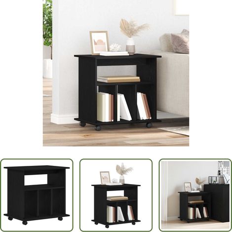 Rollschrank - Rollschrank Schwarz Eichen-Optik 60 x 45 x 55 cm Holzwerkstoff (1/5)