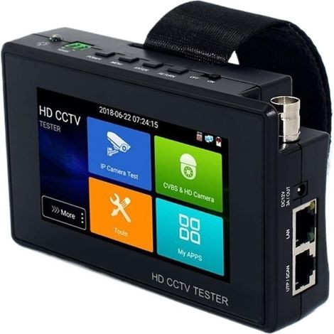 Testeur de vidéosurveillance prenant en charge la caméra IP Testeur IP CCTV 4K IPC-1800 Plus, Poignet IP 4 Pouces, AHD CVI TVI CVBS, Moniteur 5 En 1 For Testeur De Caméra Ip Analogique, Testeurs POE H (1/5)
