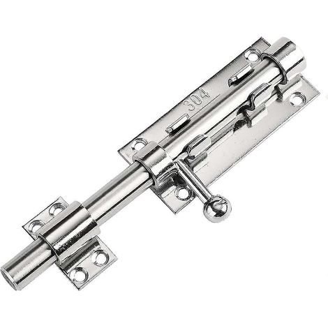 Verrou de porte, loquet de porte de garage, pêne coulissant, loquet de portail en acier inoxydable 304, pêne de porte extérieure, diamètre 142 mm, longueur 200 mm (1/5)