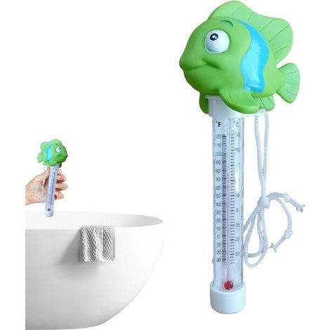 Thermomètre Flottant avec Cordon pour Lecture Facile,Résistant aux Chocs pour Piscine,pour Extérieur Intérieur Maison Spa Bain à Remous Bassin Aquarium Garçons et Filles (1/5)