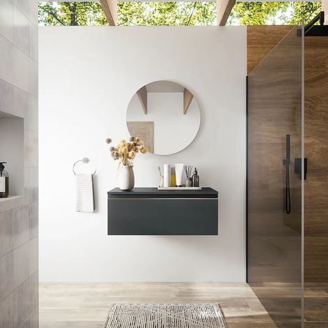 Commode suspendue 60 cm anthracite Darwin (1/4)