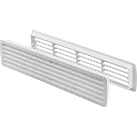 Lüftungsgitter Türlüftung Kunststoff Weiß paarweise 457mm x 92mm (1/4)