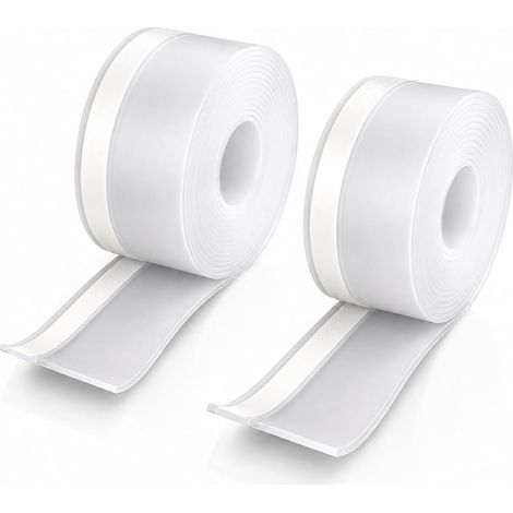 2PCS Porte Adhésif 5M 35mm, Bande Adhésive d’Étanchéité Large pour Porte et Fenêtre, Bas de Porte Anti Froid et Anti Courant d’Air, Bande Étanchéité Autocollante Isolant (1/5)