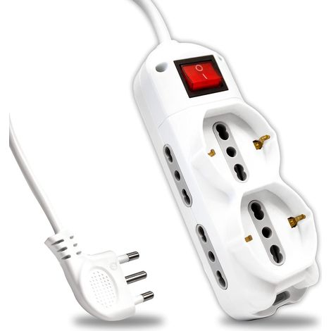 V-TAC Multipresa Elettrica 6 Posti con Interruttore e Cavo 1,5mt,4 Prese Laterali 10/16A Bipasso e 2 Frontali 10/16A Bipasso Shuko,Presa Elettrica per Casa, Ufficio, Negozio,Spina 16A - Ciabatta (1/5)