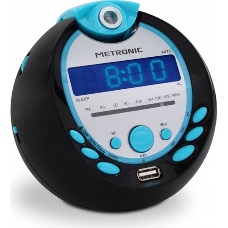 Radio-réveil Sportsman FM projection double alarme avec port USB