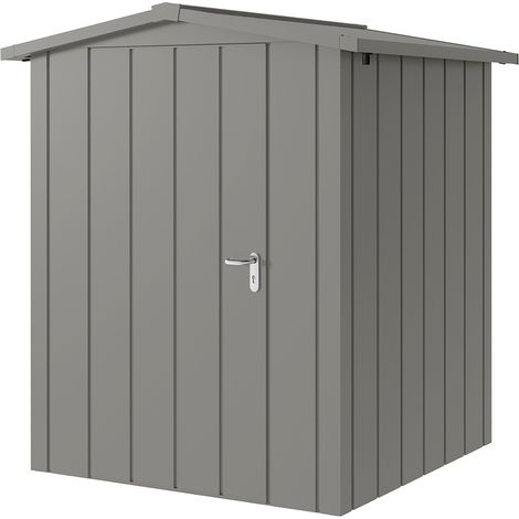 Hörmann Metall-Gerätehaus "Juno" mit Satteldach, JSD2 - Modern, 166 x 166 cm (B x T), graualuminium, 1-flüglige Tür, Anschlag links (1/5)