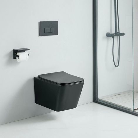 Wand-WC CALETO schwarz