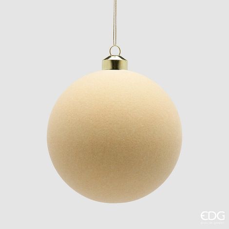 EDG Enzo De Gasperi Palline di Natale in Velluto Cream Ø12 cm – Set 4 Pezzi (1/2)
