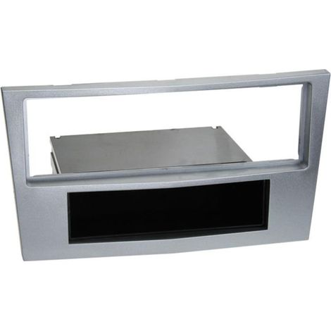 Support autoradio compatible avec Opel Corsa D Astra H Zafira ap04 - Argent - avec vide poche