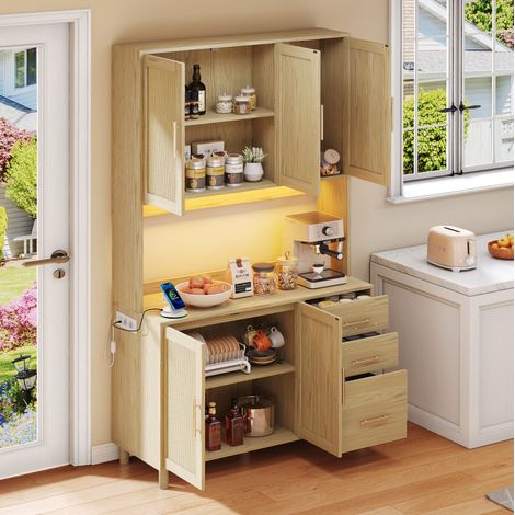 Sideboard (183 cm) mit app-steuerbarer LED, 2 USB, 2 Steckdosen, 3 Schubladen (1/5)