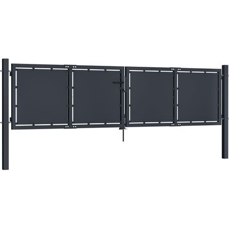 Portail de jardin,Portail de clôture,Portillon de jardin Acier 300 x 75 cm Anthracite CFW45611 (1/5)