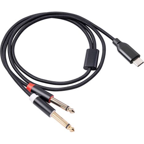 Câble Audio USB C Vers Jack 6 35 Mm Stéréo pour Haut Parleurs Smartphone 1 Mètre (1/4)