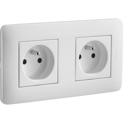 Casual Complet Double Prise 2p T 16a Precablee Blanc Brillant