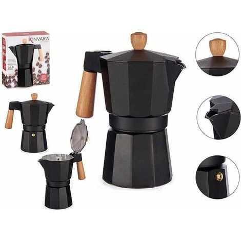 Cafetera Italiana 6 Tazas Madera Aluminio 8430852814289 S3609147 Kinvara (1/4)