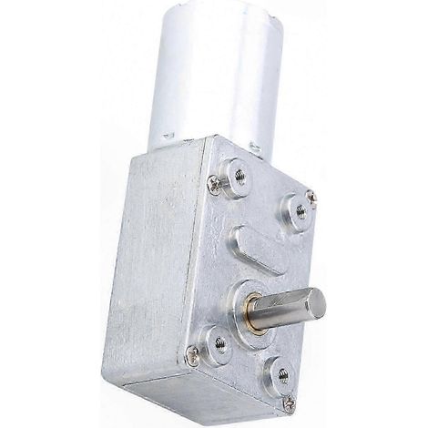 Moteur réducteur à vis sans fin 12 V CC, couple élevé, couple de 10 kg.cm, vitesse de 10 tr/min. (1/4)