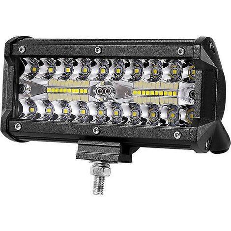 Barres lumineuses LED de 7 pouces à faisceau large pour véhicules tout-terrain, bateaux, voitures, tracteurs et camions. (1/5)