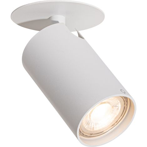QAZQA Moderno Foco empotrado moderno blanco GU10 50 mm - Chels Aluminio /Metálica Redonda Adecuado para LED Max. 1 x 10 Watt (1/4)