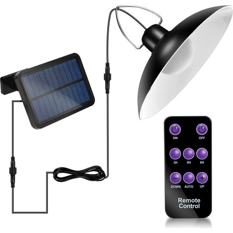 SWANEW Lampada a sospensione solare per esterni con telecomando 3 modalità di luminosità con cavo 3M Lampadario solare bianco (1/5)
