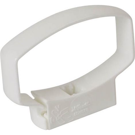 Nicoll – Collier de serrage monobloc 90x56 mm – Pour tube de descente Ovation – Fixation murale rapide par clipsage – Couleur blanc (1/4)