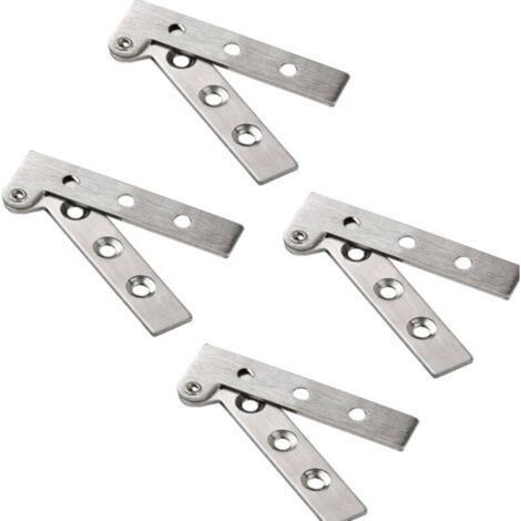 Lot de 4 charnières de porte pivotantes en acier inoxydable à 180 degrés (1/4)