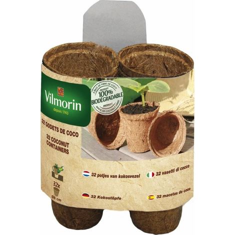 Vilmorin 32 pentole di cocco rotonde, Мч 6 cm
