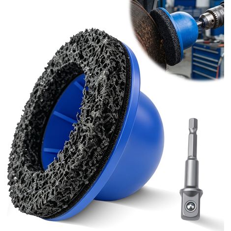 Ponceuse de moyeu de roue 150 mm, nettoyeur de moyeu de roue de voiture avec adaptateur 1/4", anti-rouille pour moyeu de roue, disques de frein, gobelet abrasif compatible avec perceuse sans (1/5)
