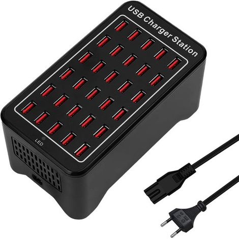 30-Port-USB-Ladegerät，150 W/30 A Smart-Ladegerät
