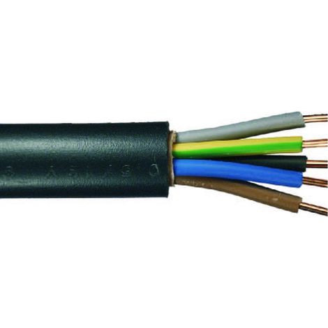 Erdkabel NYY-J 5 x 1,5 - 50 Meter schwarz Kabel Starkstromkabel Elektrokabel