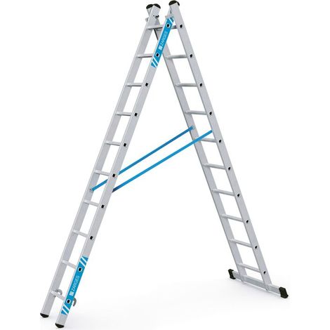 ZARGES Kombi-Steh-Schiebeleiter Combimaster Plus X, 2 x 10 Sprossen (1/5)