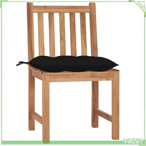 Chaises de jardin - FAFEICY - 3073110 - Bois de teck massif - Coussins noirs inclus - Résistant aux intempéries (1/5)