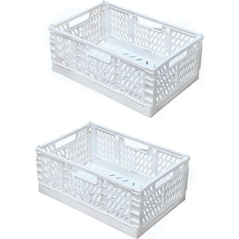 4 Caisse Pliable,Poignée,Plastique ABS,Rangement,Kitchen,Bureau (1/5)
